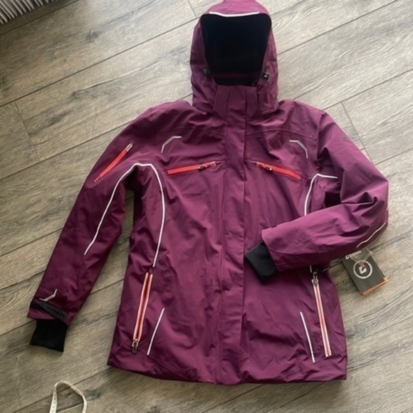 NWT Killtec coat ski snow coat size 16 cranbery color - Picture 1 of 14